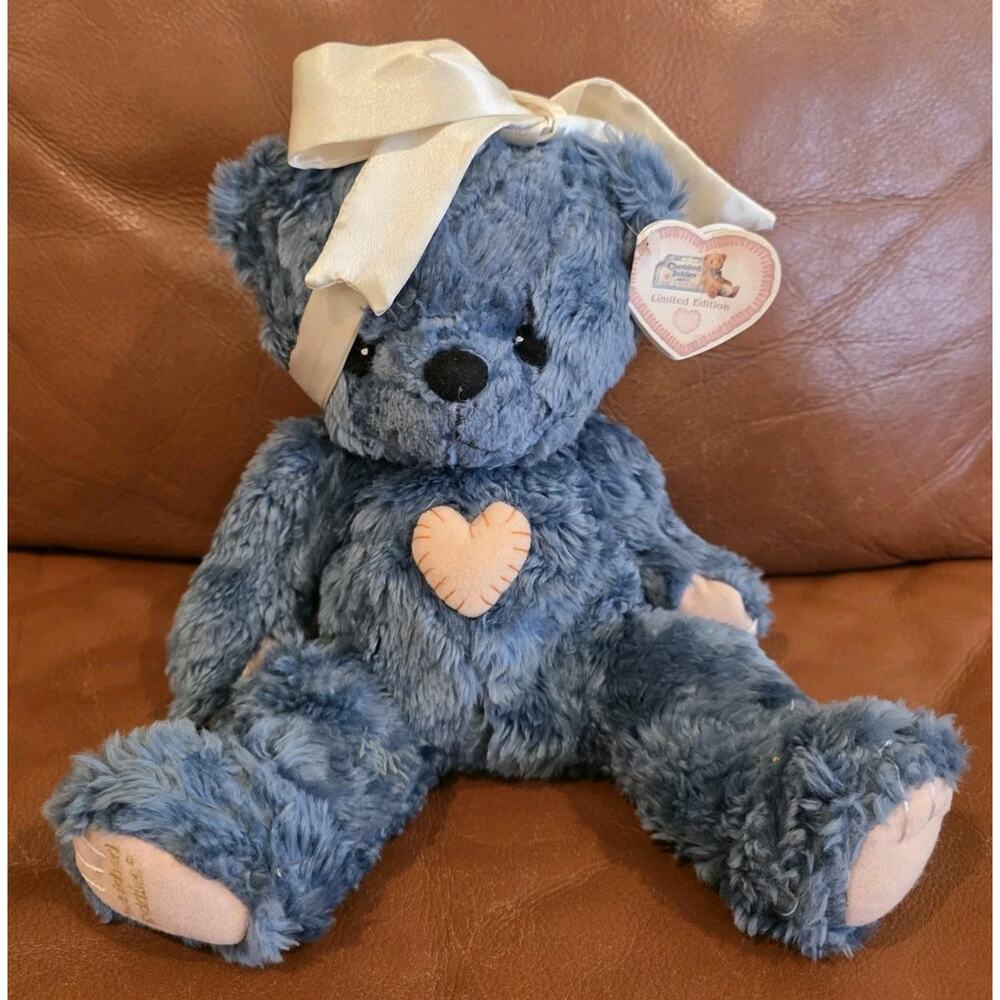 12 In Blue Enesco Cherished Teddies Weighted Stuffed Plush Toy Limited Edition